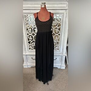ANAMA Black/Tan Multi Tiered Maxi Dress (S)